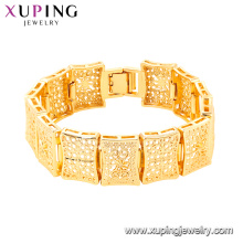 75121 Xuping China Großhandel Phantasie künstliche schwere Kupfer Kette Link Handgelenk Gold Armband für Männer und Frauen